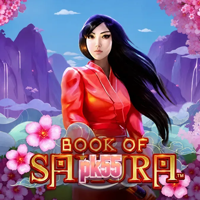 Tampilan visual slot Book of Sakura dengan latar belakang bunga sakura